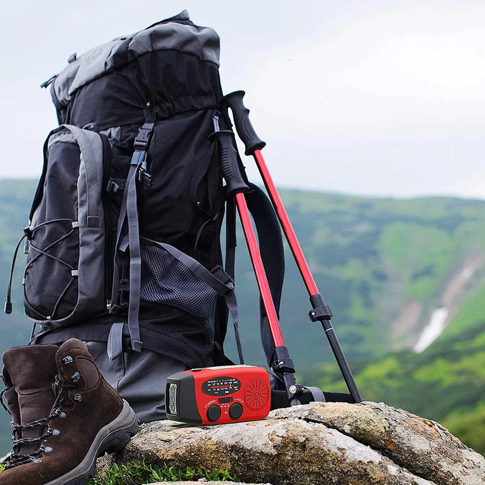 Solar Crank Emergency Radio 1000mAh Power Charger