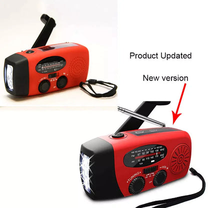 Solar Crank Emergency Radio 1000mAh Power Charger