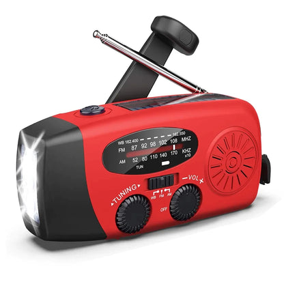 Solar Crank Emergency Radio 1000mAh Power Charger