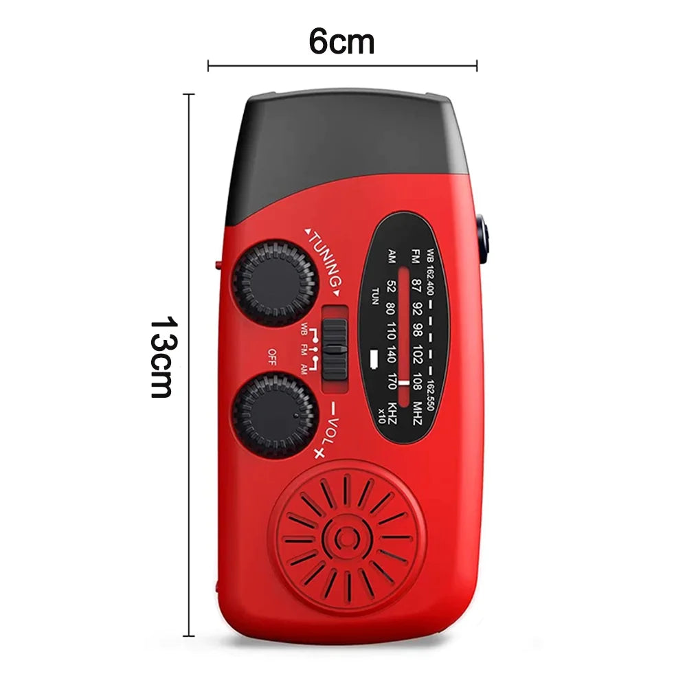 Solar Crank Emergency Radio 1000mAh Power Charger