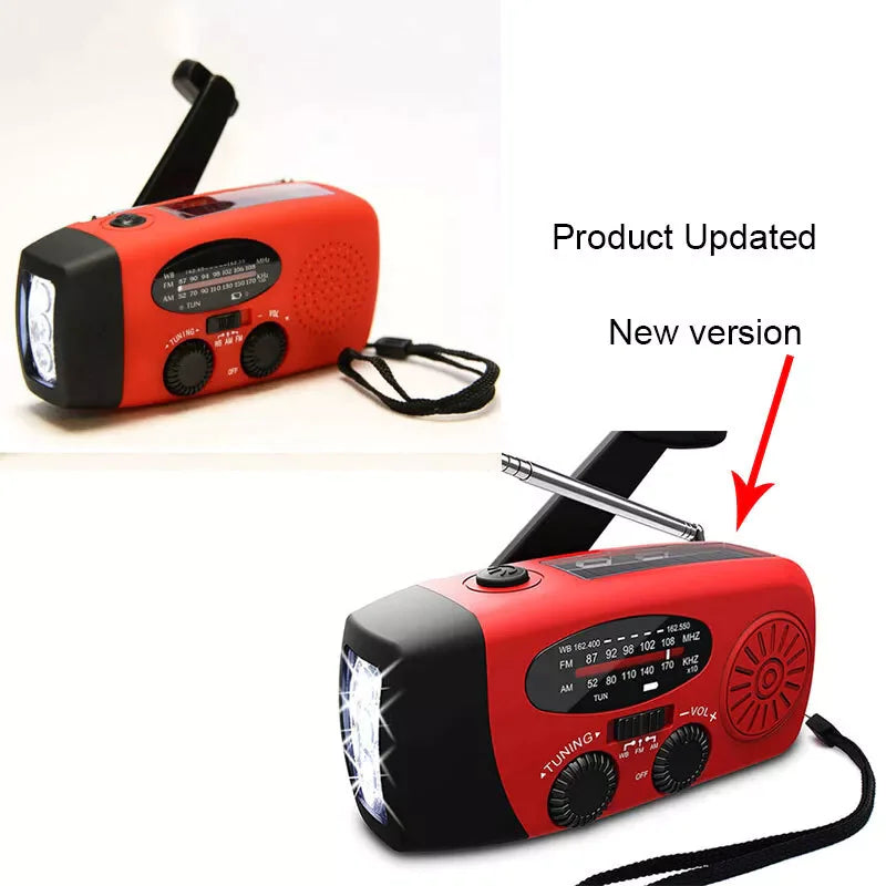 Solar Crank Emergency Radio 1000mAh Power Charger